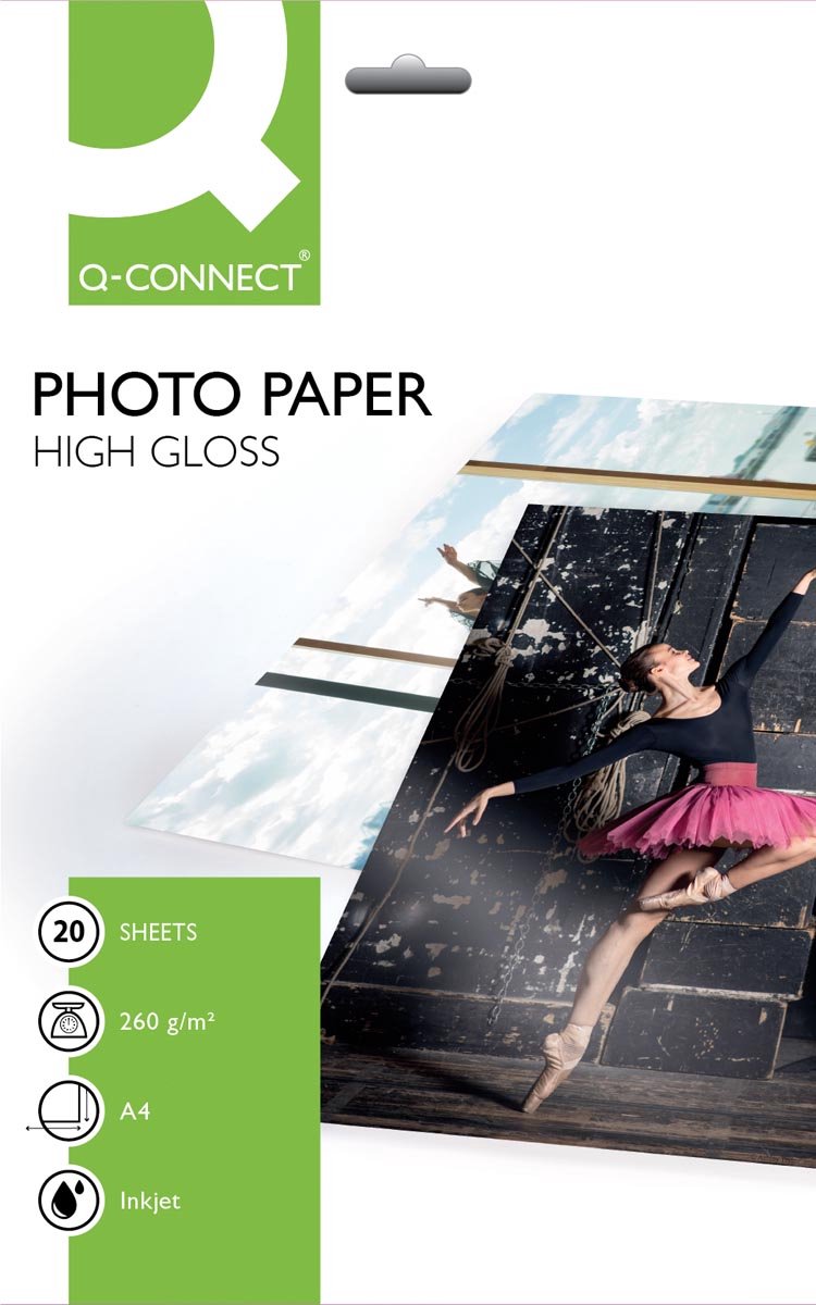 Q-connect fotopapir | ft a4 | 260g | pakke med 20 ark