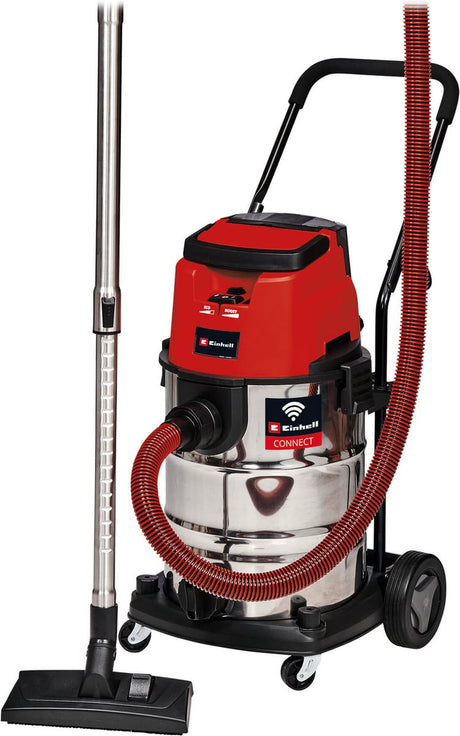 Einhell professionel batteri vådtørstøvsuger tp-vc 36 30 s auto li solo - power x-change - 36 v li-ion - 30 l - eco boost mode - 100 150 mbar - tilslutningsfunktion - inkl. 11-delt tilbehørssæt - ekskl. batteri og oplader