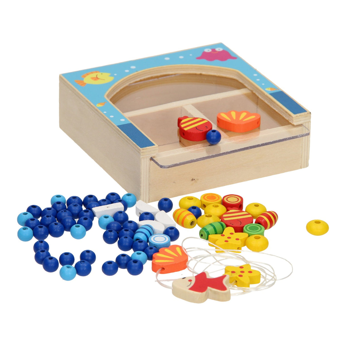 Beaded Box Wood - Underwater World