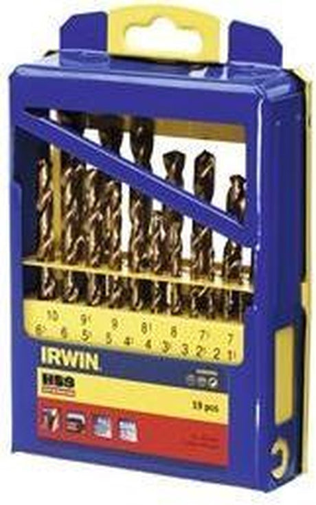 Irwin hss pro titanium - boresæt - 19 dele - titanium belægning