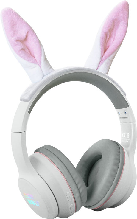 Kidywolf kidyears børnehovedtelefoner kanin - 85db, Bluetooth-stik, foldbare, magnetiske ører, 4+