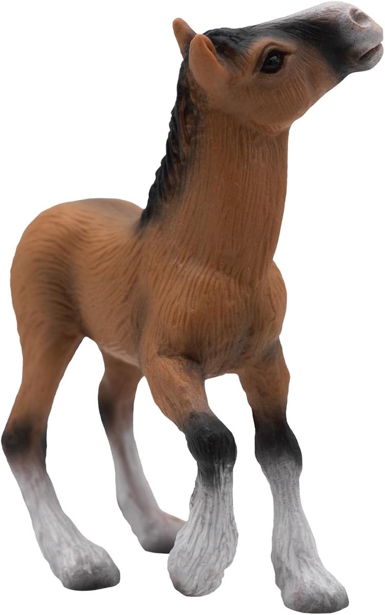 Bullyland 62665 – legefigur og samlefigur shire hesteføl – ca. 8,5 cm – naturtro og rigt detaljerede – ideel som pædagogisk legefigur, kagepynt eller lille gave til børn fra 3 år.