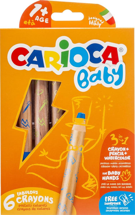 Carioca baby 1+ 3 i 1 jumbo farveblyanter 6