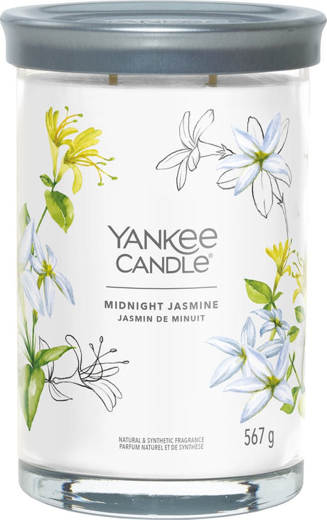 Yankee lys - midnat jasmin stort tumbler duftlys - 100 brændende timer - to væge