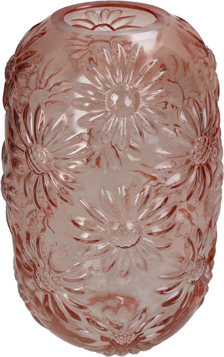 Hd collection vaas glas oranje 15x15x24cm