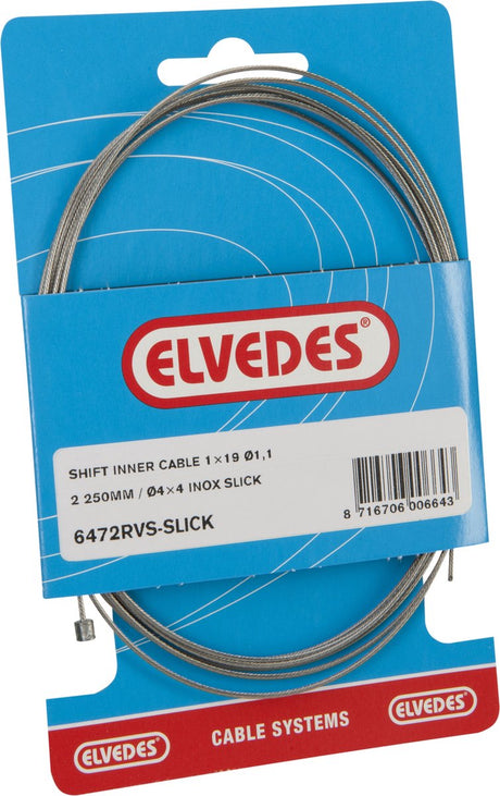 Skift indre kabel Elvedes 2250mm rustfrit stål Slick Ø1.1mm Shimano SRAM N-NIPPEL (på kort)