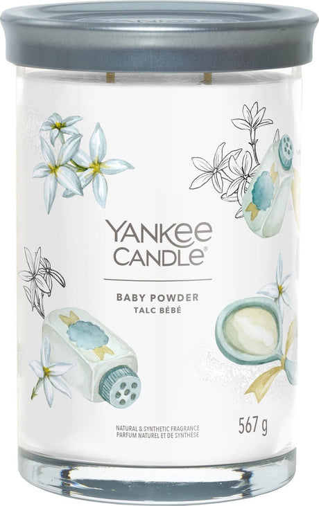 Yankee lys - babypudder stort tumbler duftlys - 100 brændetimer - to væge