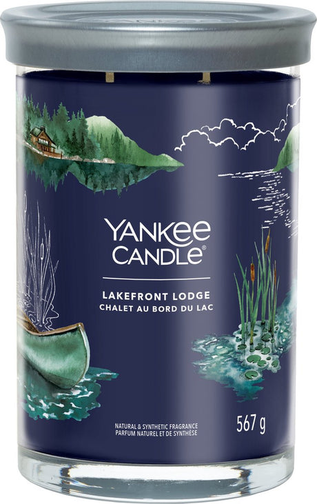 Yankee stearinlys - lodge ved søen stort tumbler duftlys - 100 brændende timer - to væge