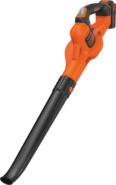 Black+decker 18v løvblæser batteri powercommand 2.0ah med batteri og oplader power boost, 209 km h - gwc1820pc-qw