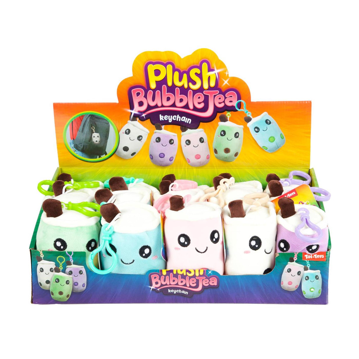 Toi-legetøj plys bubble te cuty 11cm nøglering 5 assorterede