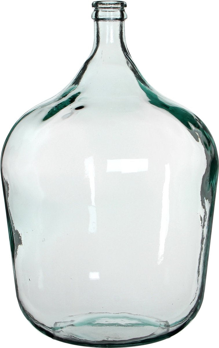 Mica decorations fles vaas diego - 40 x 56 cm - transparant - gerecycled glas - flessenhals