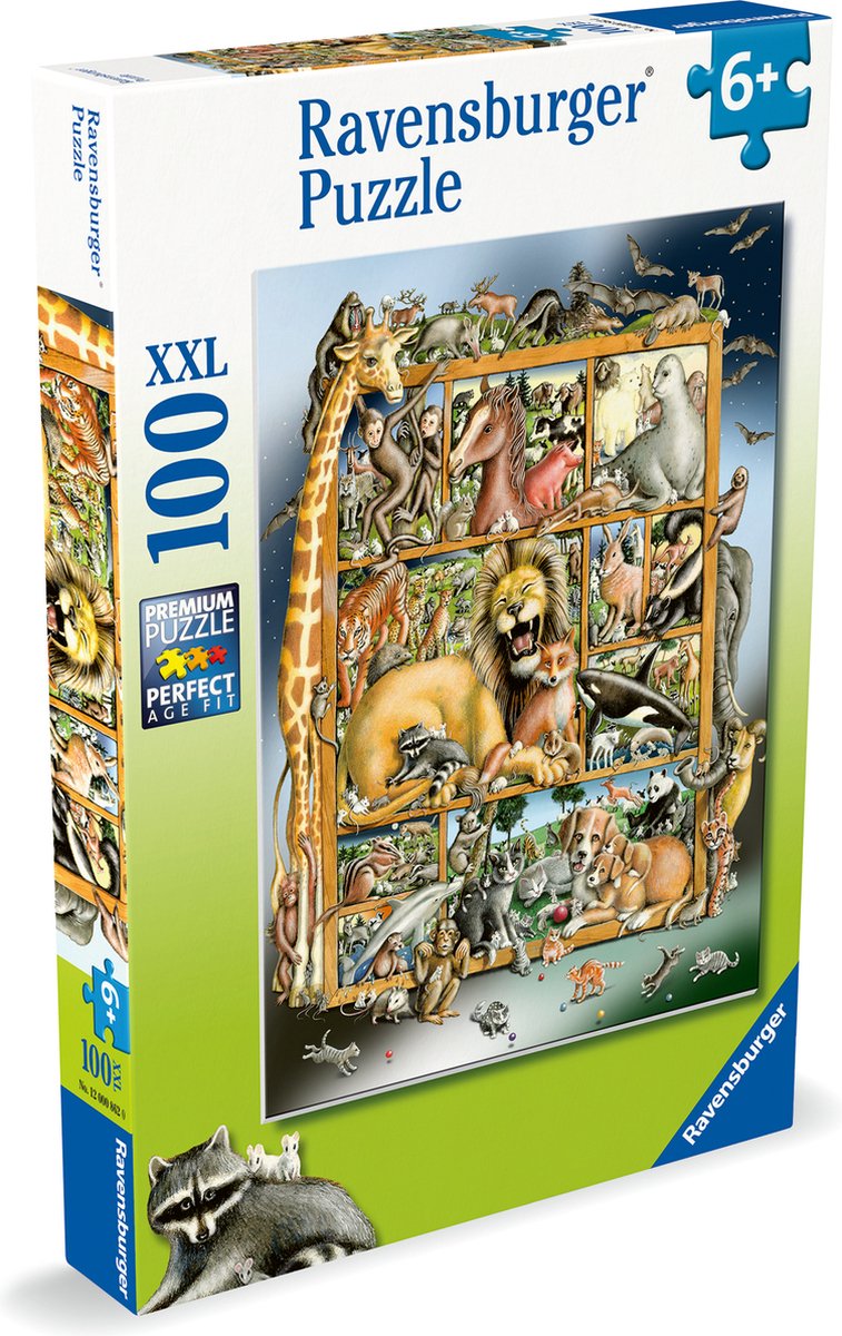 Ravensburger puslespil dyrecollage - puslespil - 100 xxl brikker