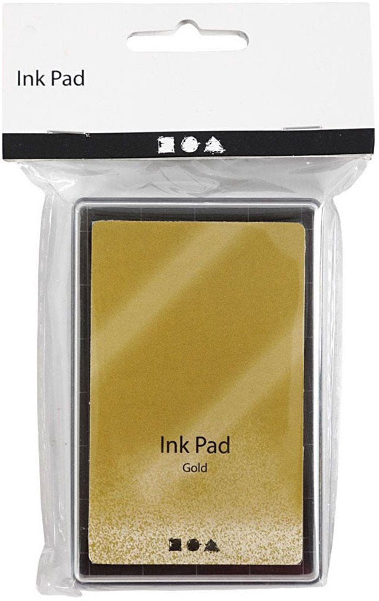 Creativ firma stempel blæk, guld, h: 2 cm, mål 9x6 cm, 1 stk.