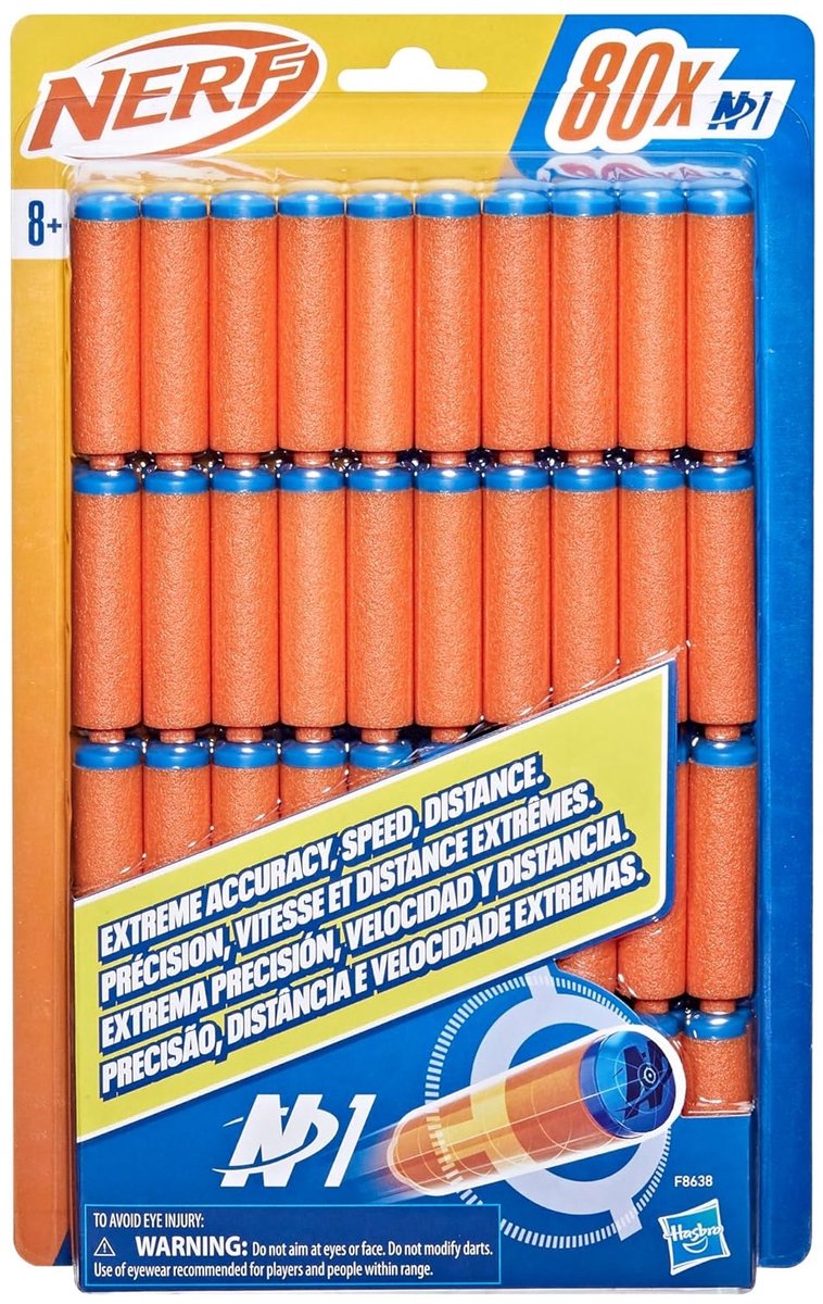 Nerf n series n1 dart, 80 dart, kun til brug med n series blastere, udendørs spil