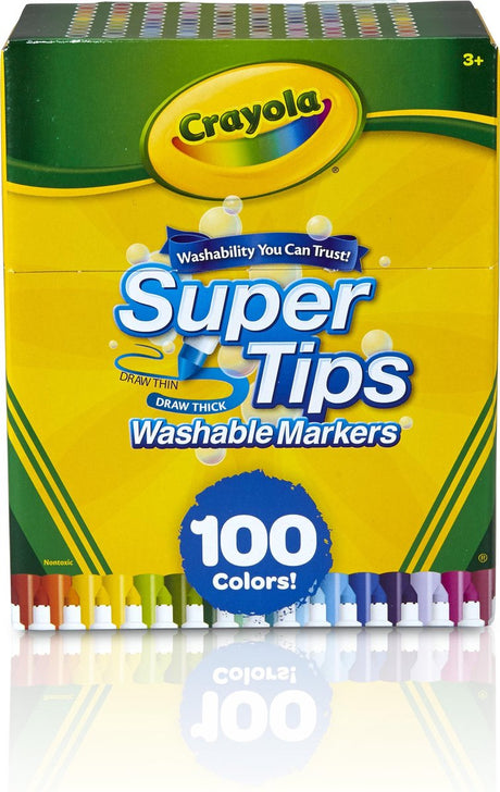 Crayola - super tips - felt-tip pens - 100 washable felt-tip pens - for children