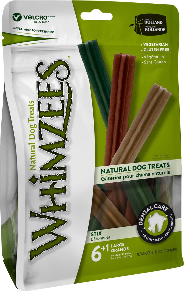 Whimzees stix l - tyggesnacks - hund - 17,8cm - 6 stk