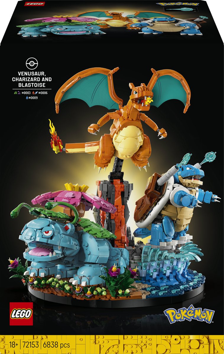 Lego Pokémon Venusaur, Charizard og Blastoise - 72153