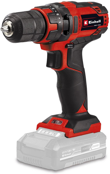 Einhell akku bore-/skruetrækker tc-cd 18 35 li solo - power x-change - 18 v li-ion - 35 nm - 0-550 rpm - 10 mm nøglefri borepatron - ekskl. batteri og oplader