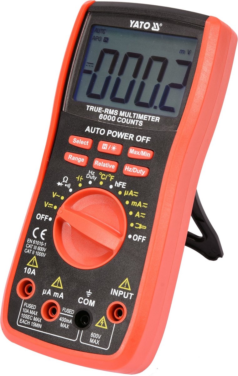 Yato multimeter med rms funktion - automatisk rækkevidde