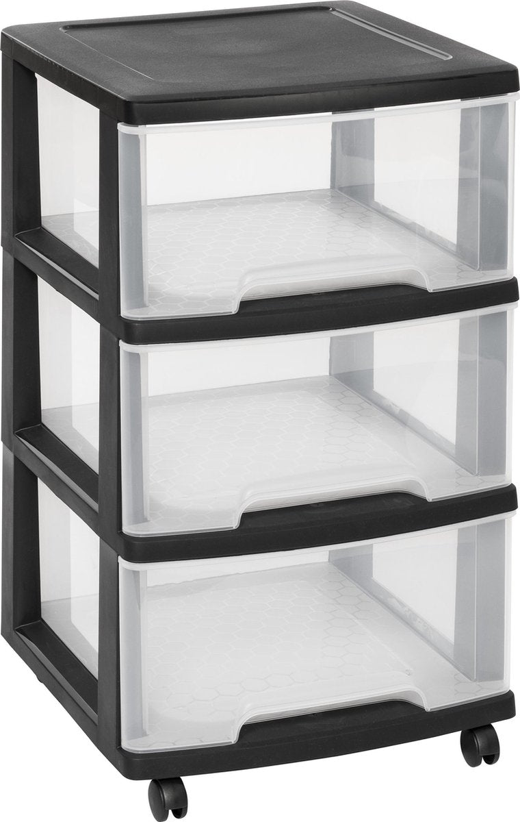 Curver essentials skuffesystem - 3x20 liter - 37,1x38,9x67 cm - sort