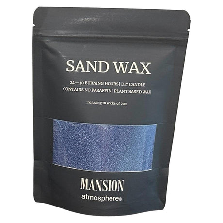Mansion atmosfære sandvoks mørkeblå 200g ziplock taske med 10 væge