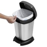 Rotho paso pedalspand 6l sølv metallic