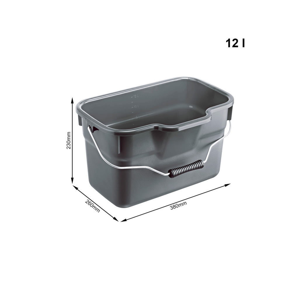 Rotho basic rektangulær spand 12l antracit