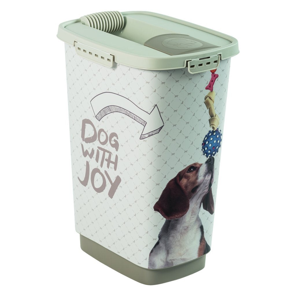 Rotho mypet mad dryssbeholder grå cappuccino - opbevaringsbeholder til hundefoder - 25 l