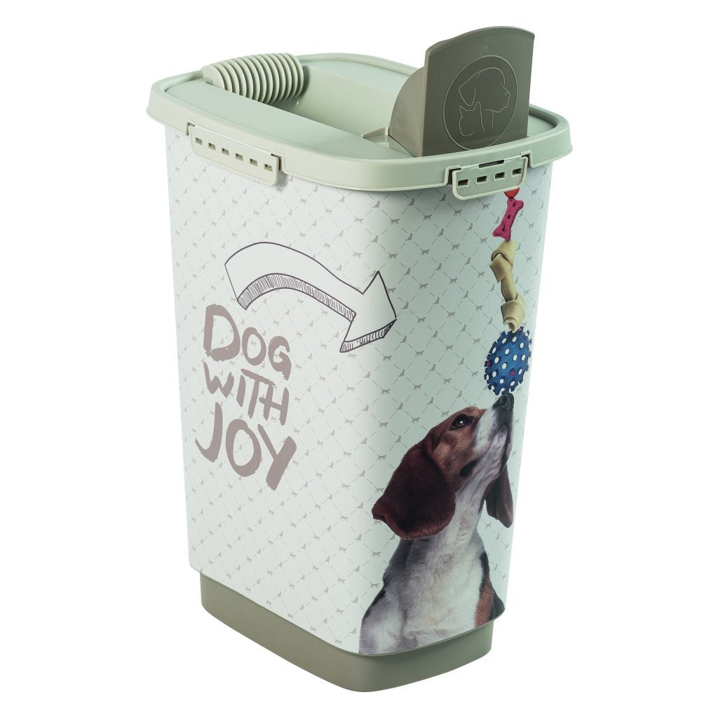Rotho mypet mad dryssbeholder grå cappuccino - opbevaringsbeholder til hundefoder - 25 l