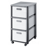 Rotho country design kommode med hjul 3x18l hvid