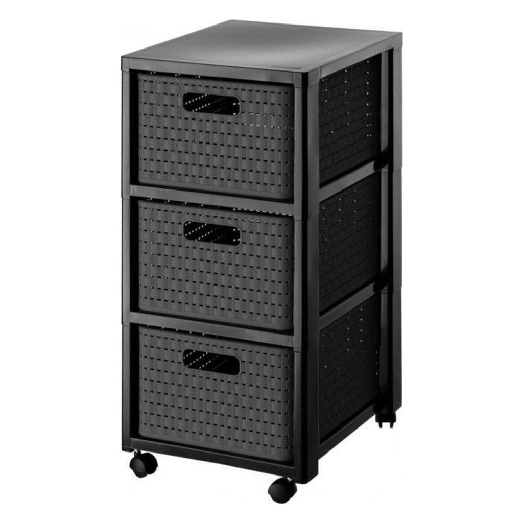 Rotho country serie - opbevaringsstativ - antracit - 3 skuffer - plast