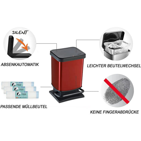 Rotho paso pedalspand 20l rød metallic
