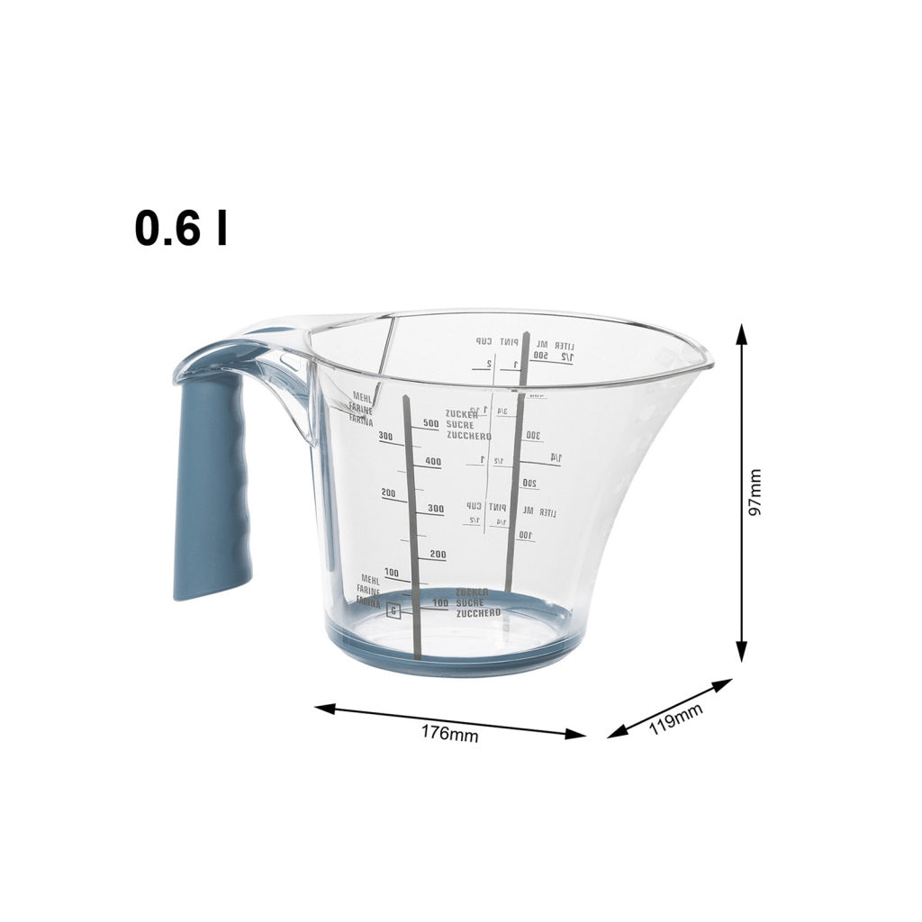 Rotho loft målebæger 0,6l horisont blå hvid