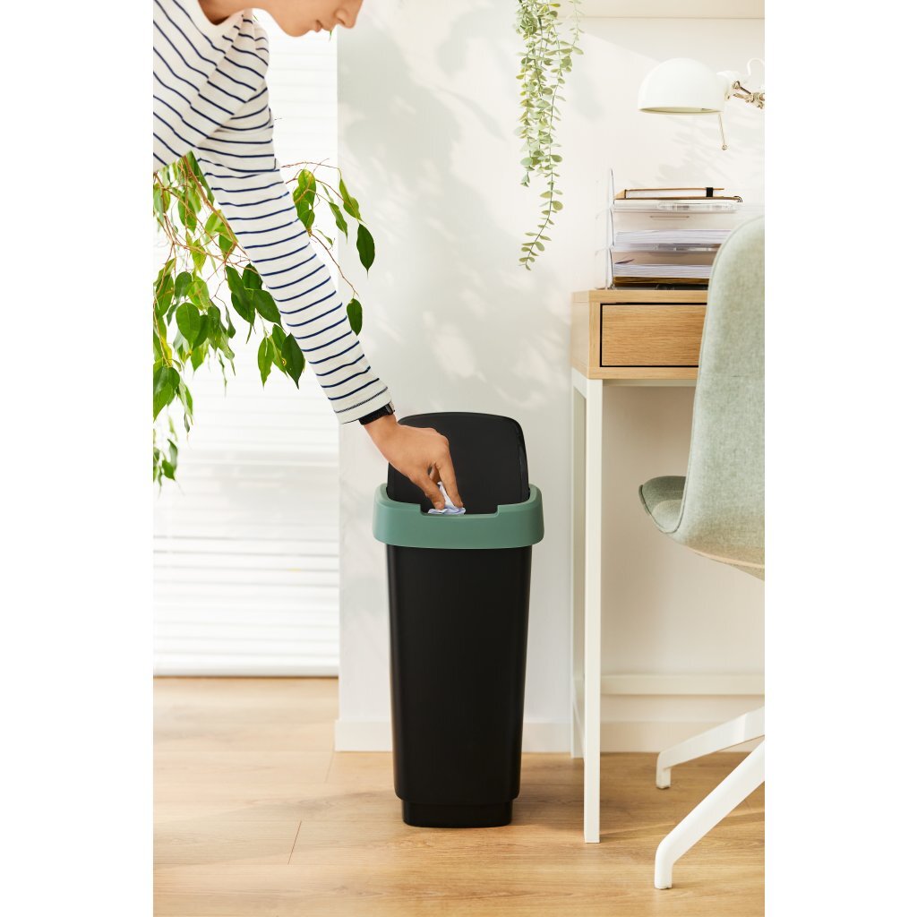 Rotho twist affaldsspand 50l mistelten grøn antracit