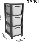 Rotho Brisen design kommode 3x16l hvid