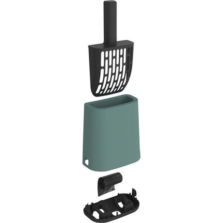 Rotho mypet rensesæt 16,2x9,1x29 cm - kattebakke - grøn antracit