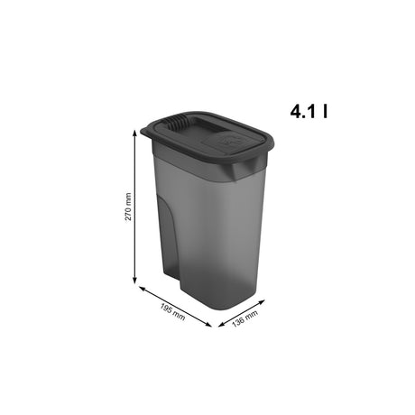 Rotho flo dyrefoderbeholder 4,1 l antracit gennemsigtig