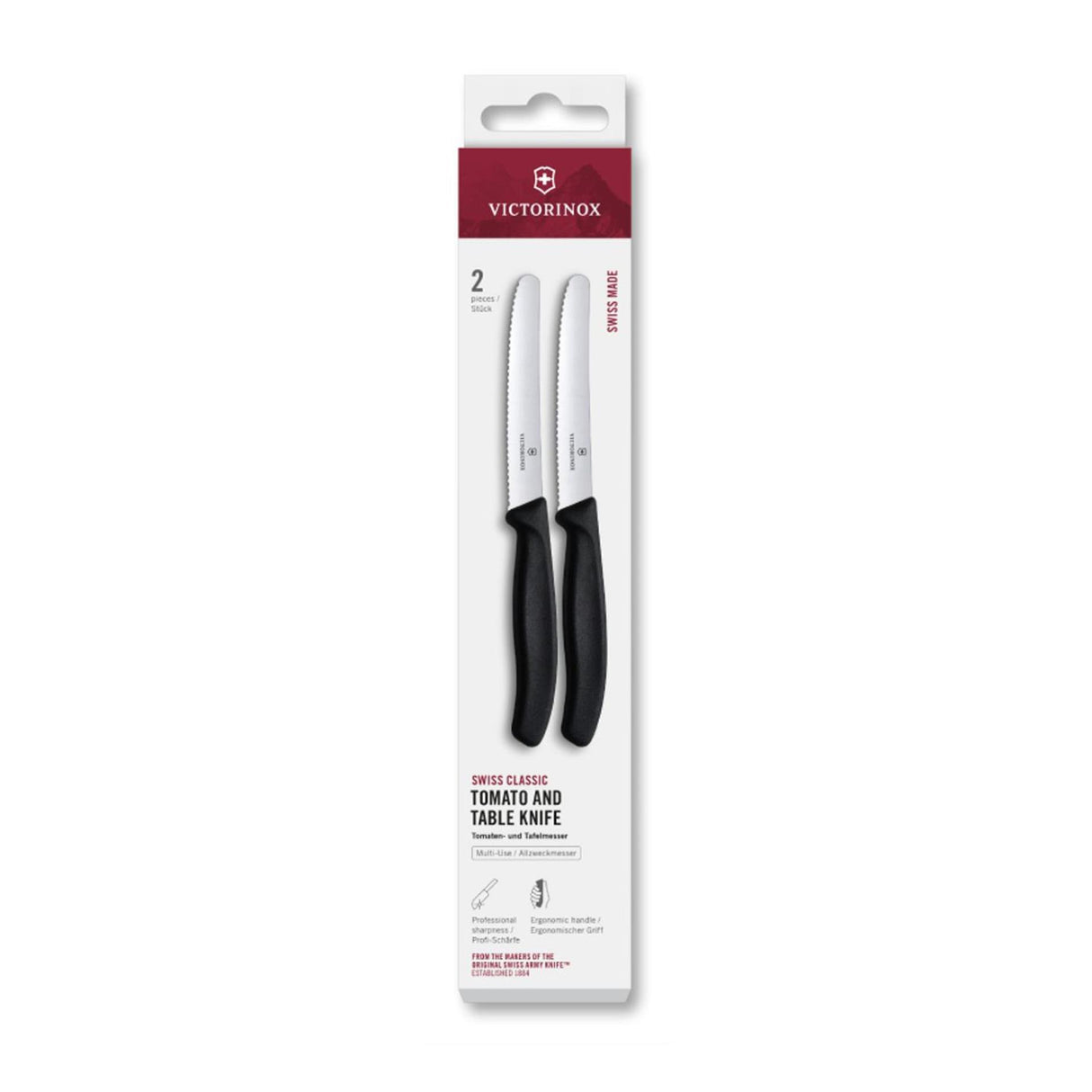 Victorinox bordkniv 2 stk takket 11cm sort