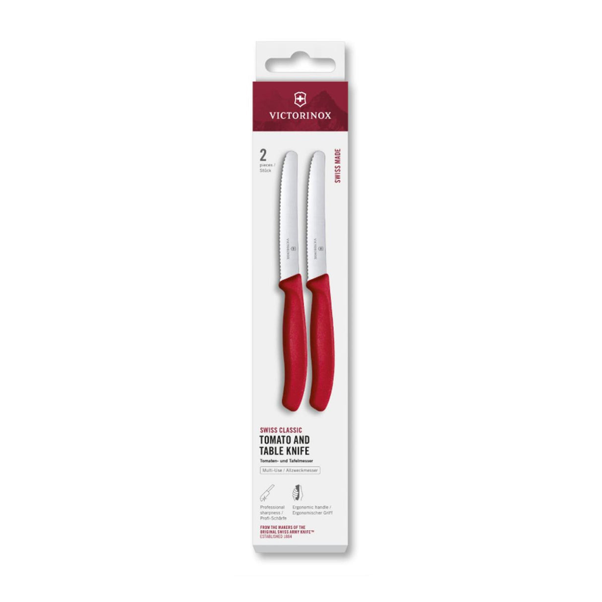 Victorinox bordkniv 2 stk takket 11cm rød