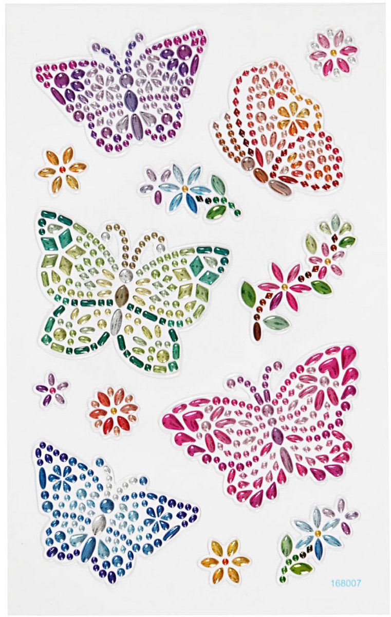 Creativ Company Diamant Stickers sommerfugl, 1 ark