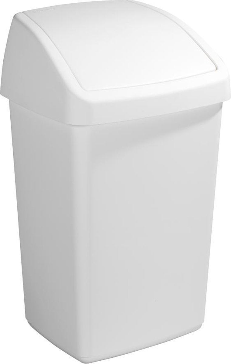Soltøj - delta affaldsspand med svinglåg 50l hvid - 39,5 x 34,5 x 66,5 cm