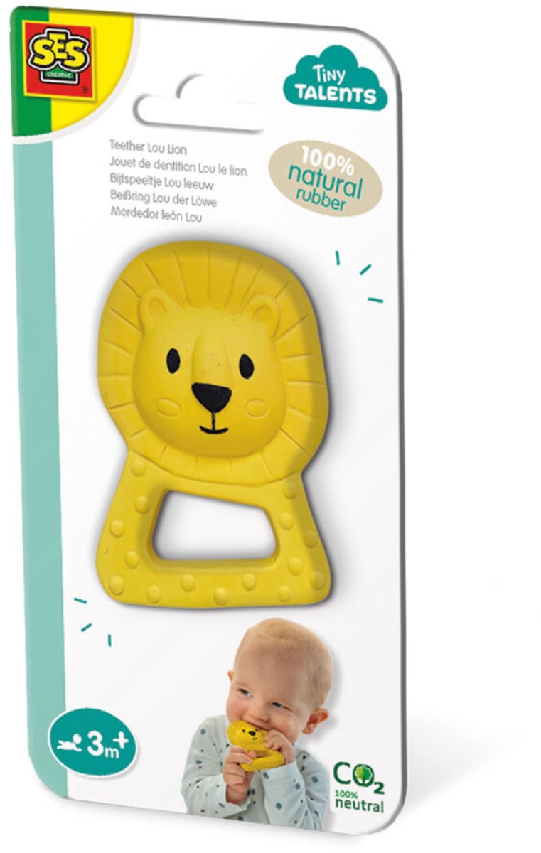 Ses tiny talents tænder legetøj lou lion - 100% naturgummi
