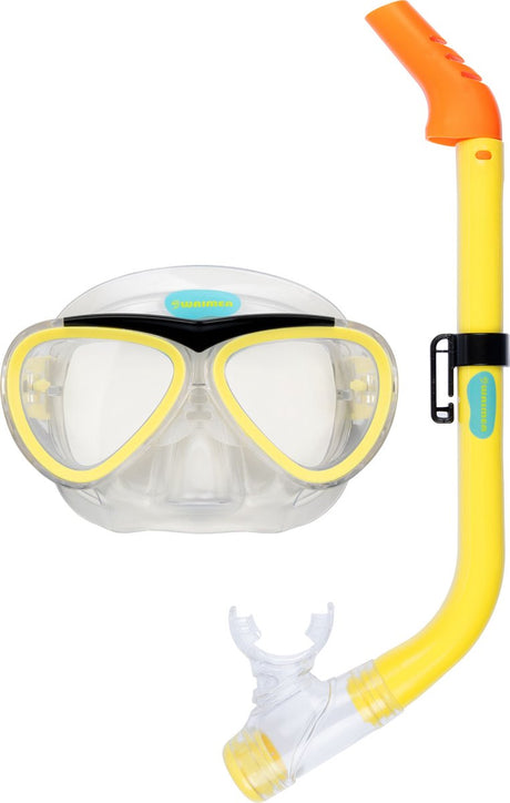 Waimea duikbril met snorkel - kinderen - geel - waterafvoerventiel one size