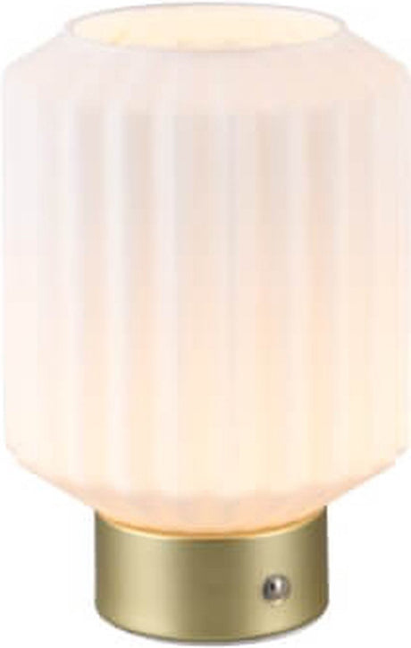 Rl leve dit lys reality herre - bordlampe - messing mat - inkl. 1x smd 2w - touch funktion - genopladelig - hvidt glas
