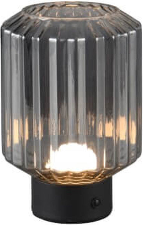 Rl leve dit lys reality herre - bordlampe - sort mat - inkl. 1x smd 2w - touch funktion - genopladelig - røget glas