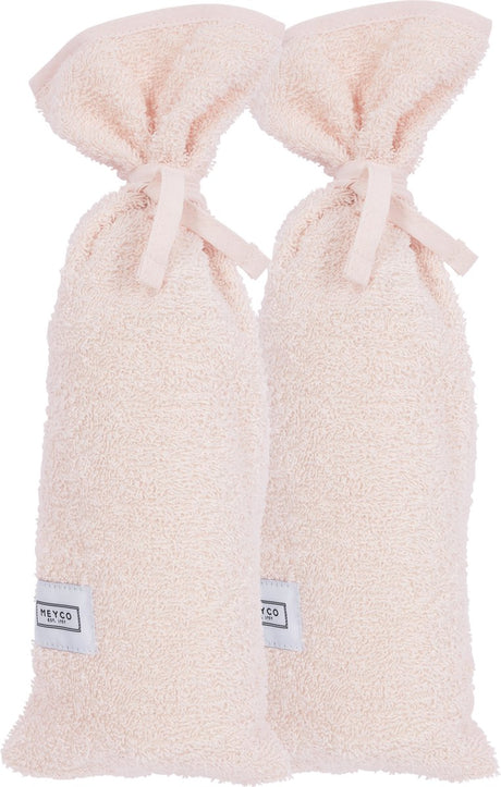 Meyco baby uni kruikenzak - 2-pack - badstof - soft pink