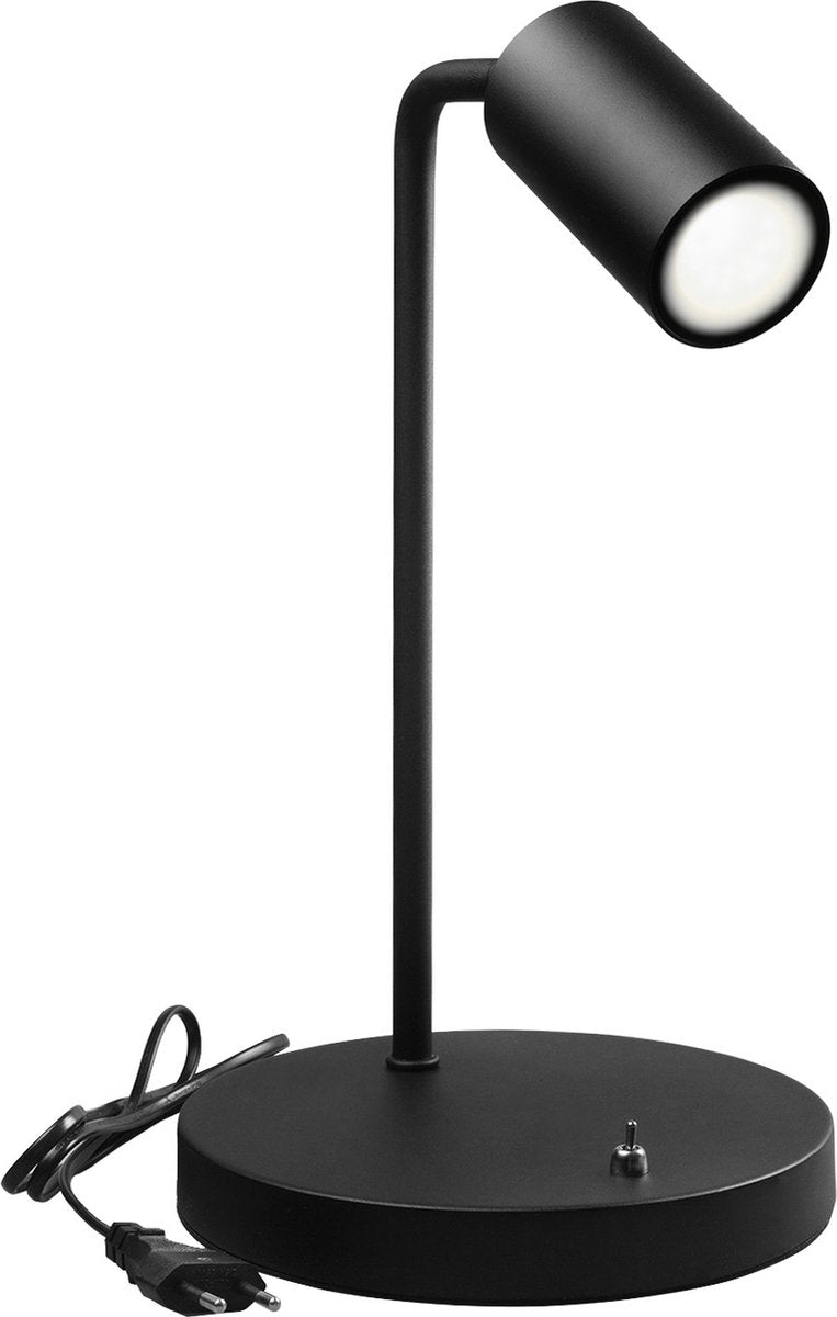 Maclean - skrivebordslampe - tænd-sluk-knap - 55x90mm - gu10 - sort