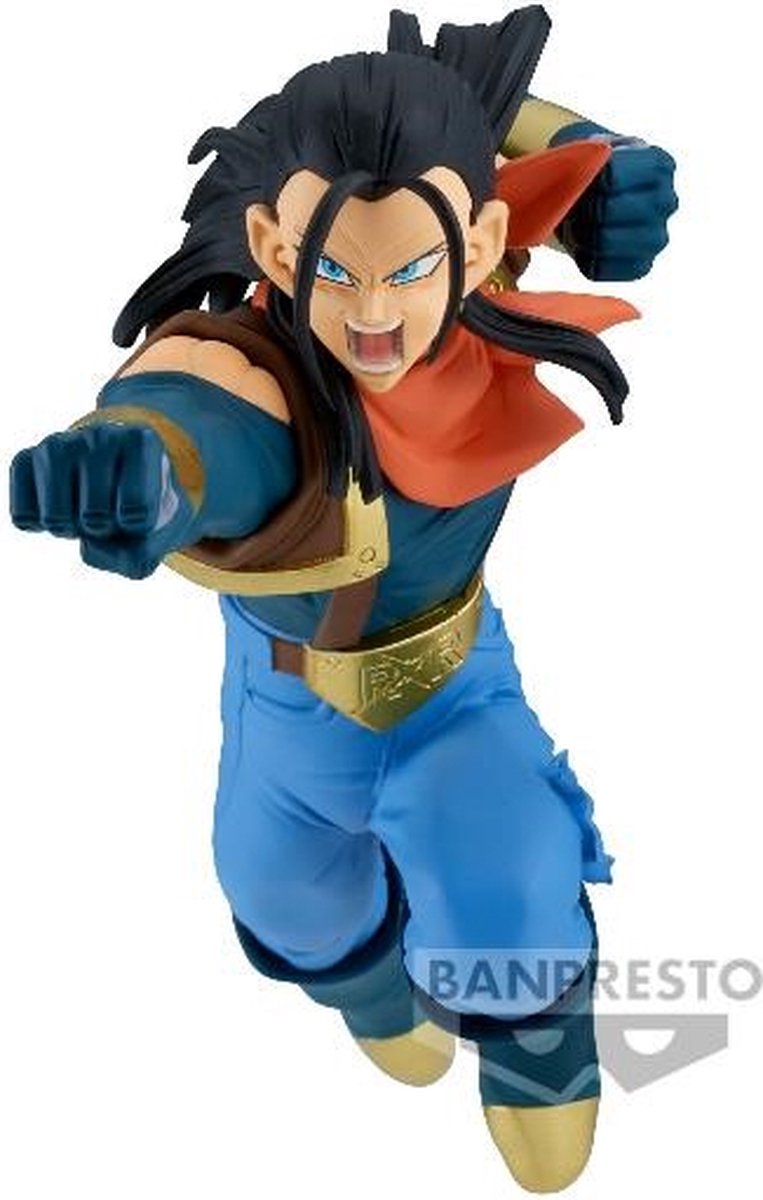 Banpresto co., ltd. dragon ball gt - match makers - super c-17 (vs super saiyan son goku) statue 16 cm