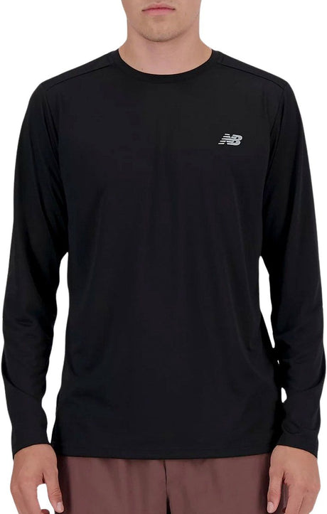 New balance sport essential long sleeve heren sporttrui - black