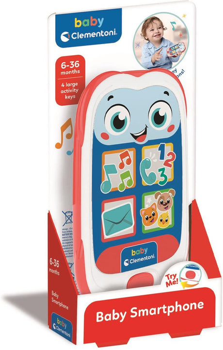 Clementoni baby - legetøjstelefon - babysmartphone - med dyrelyde - 6 til 36 måneder